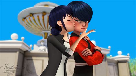 kagami and marinette|miraculous kiss kagami.